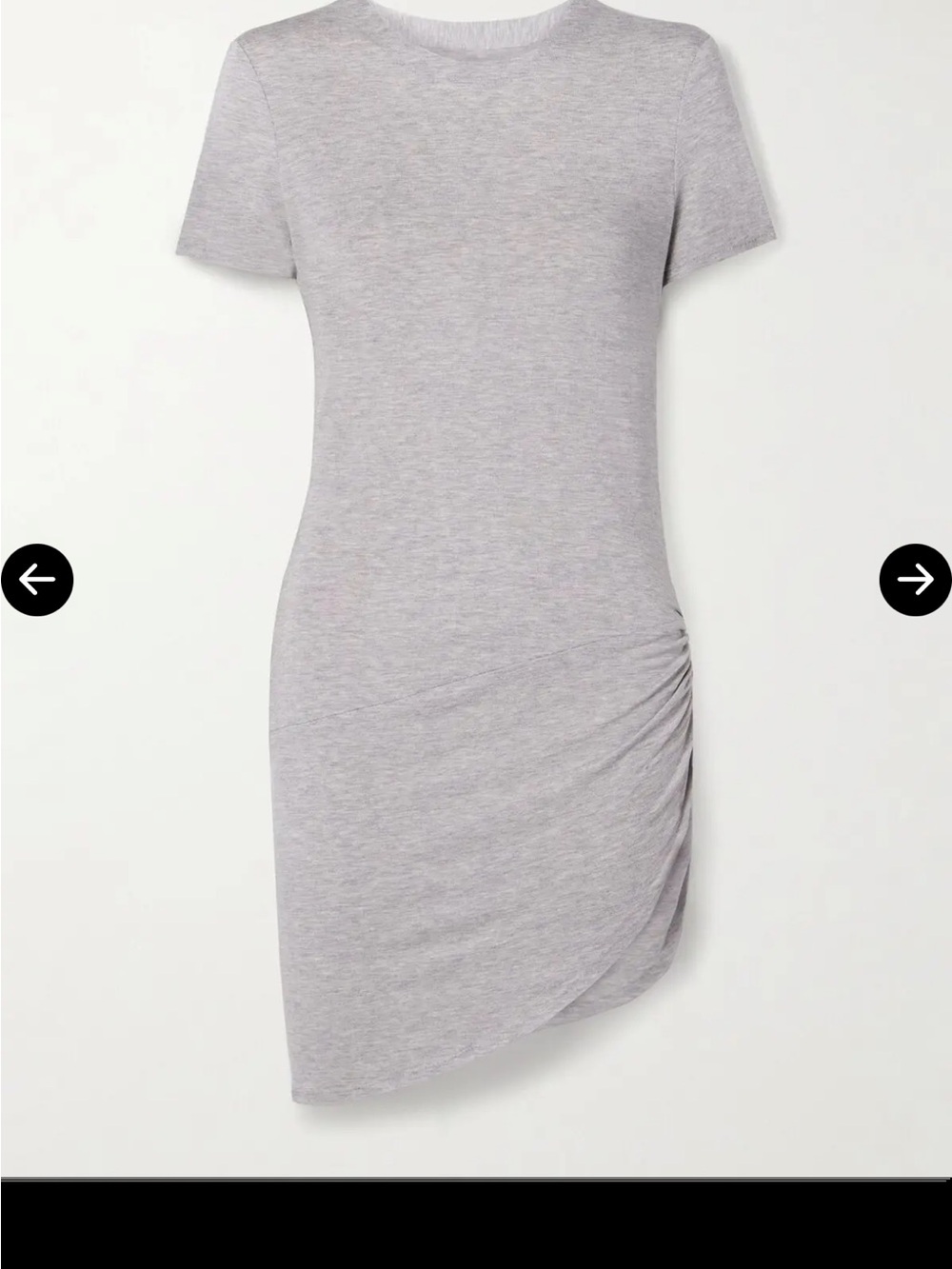 NWOT M Norma Kamali Asymmetrical Hem Short Sleeve Dress - Gray Revolve